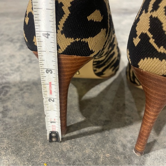 Louise Et Cie- SZ 7 Black Tan Stretch Leopard Animal Print Boot Sock - Picture 7 of 9